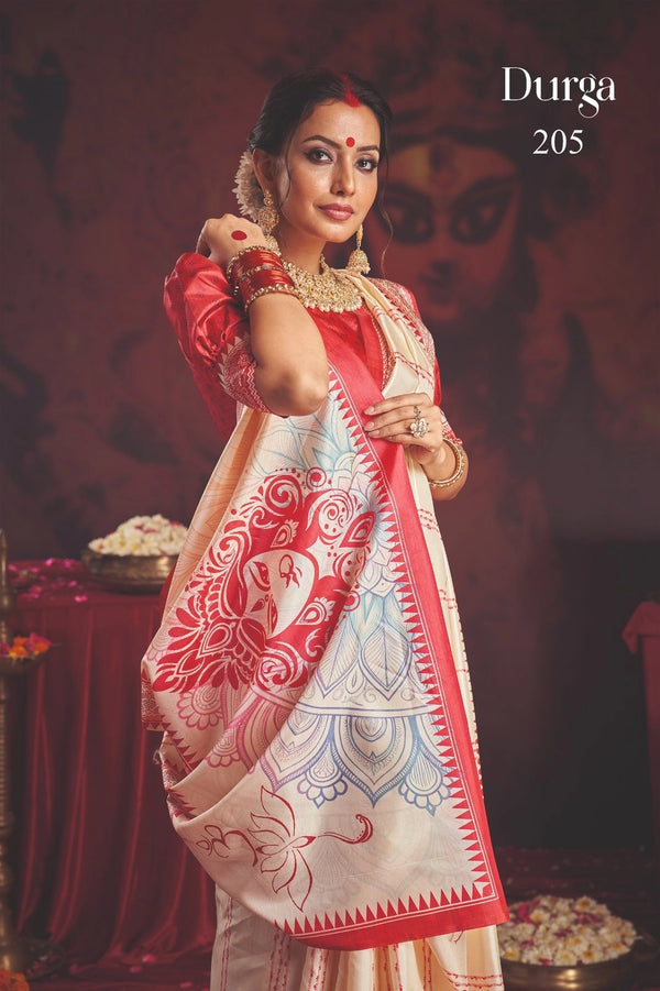 Durga Puja Special Silk blend Saree