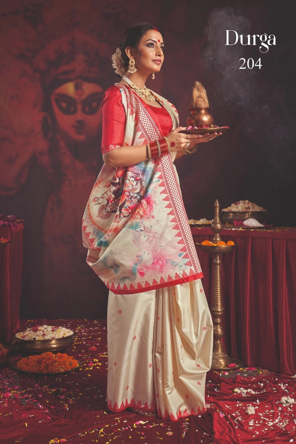Durga Puja Special Silk blend Saree