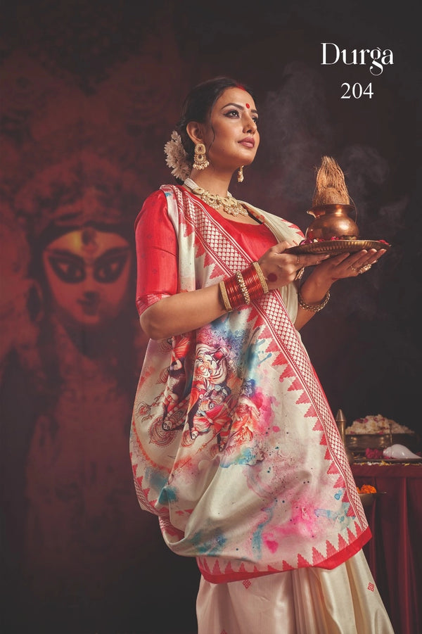 Durga Puja Special Silk blend Saree