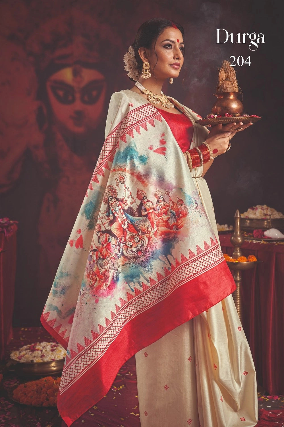 Durga Puja Special Silk blend Saree