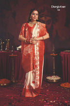 Durgotsab Special Silk Blend Saree With Zari Weaving Work