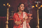 Durgotsab Special Silk Blend Saree With Zari Weaving Work