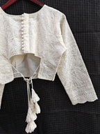 Off white hakoba cotton sabyasachi design readymade blouse