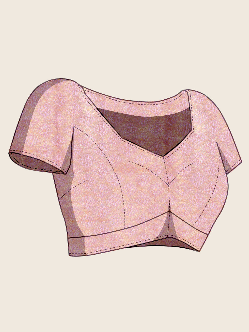 Pink kanjivaram silk saree with zari weaving work