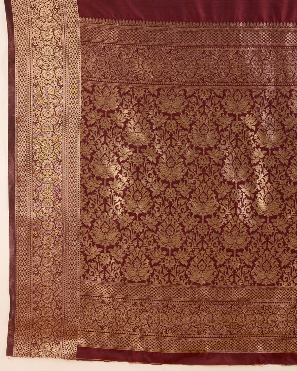 Maroon color soft kanchipuram silk saree with zari weaving work