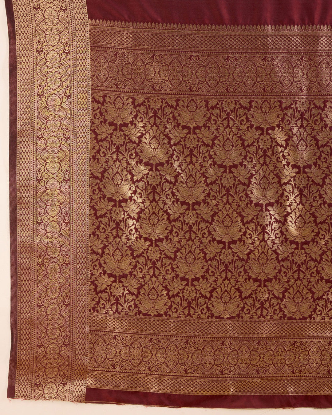 Maroon color soft kanchipuram silk saree with zari weaving work